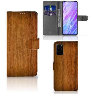 Samsung Galaxy S20 Plus Book Style Case Donker Hout
