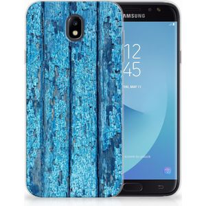 Samsung Galaxy J7 2017 | J7 Pro Bumper Hoesje Wood Blue