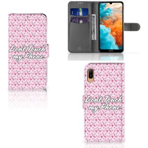 Huawei Y6 (2019) Portemonnee Hoesje Flowers Pink DTMP