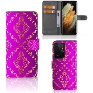 Wallet Case Samsung Galaxy S21 Ultra Barok Roze