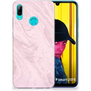 Huawei P Smart 2019 TPU Siliconen Hoesje Marble Pink - Origineel Cadeau Vriendin