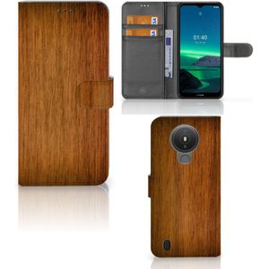 Nokia 1.4 Book Style Case Donker Hout