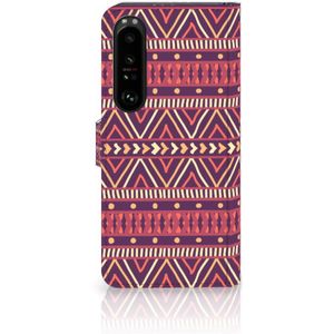 Sony Xperia 1 IV Telefoon Hoesje Aztec Paars