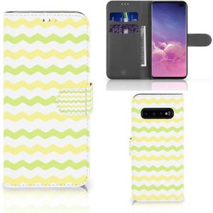 Samsung Galaxy S10 Plus Telefoon Hoesje Waves Yellow