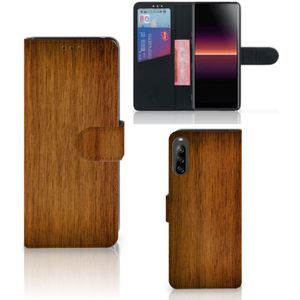 Sony Xperia L4 Book Style Case Donker Hout