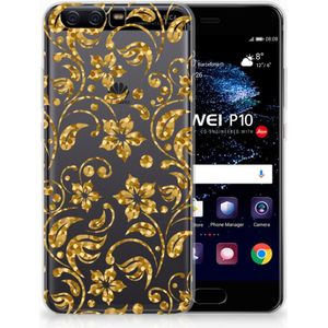 Huawei P10 TPU Case Gouden Bloemen