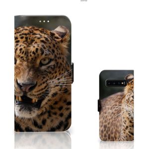 Samsung Galaxy S10 Plus Telefoonhoesje met Pasjes Luipaard