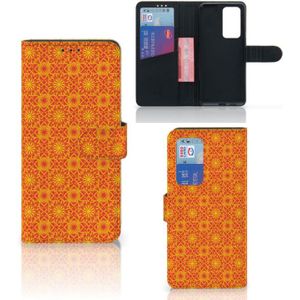 Huawei P40 Pro Telefoon Hoesje Batik Oranje
