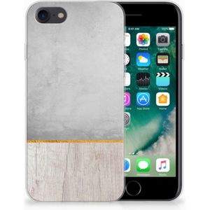iPhone SE 2022 | SE 2020 | 8 | 7 Bumper Hoesje Wood Concrete