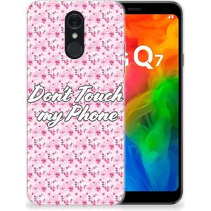 LG Q7 Silicone-hoesje Flowers Pink DTMP