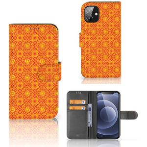 Apple iPhone 12 Mini Telefoon Hoesje Batik Oranje