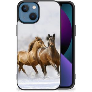 Apple iPhone 13 Dierenprint Telefoonhoesje Paarden