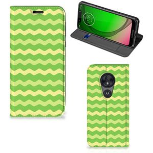 Motorola Moto G7 Play Hoesje met Magneet Waves Green