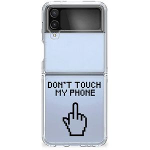 Samsung Galaxy Z Flip 4 Silicone-hoesje Finger Don't Touch My Phone