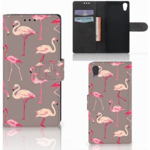 Sony Xperia XA1 Telefoonhoesje met Pasjes Flamingo