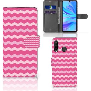 Huawei P30 Lite (2020) Telefoon Hoesje Waves Pink