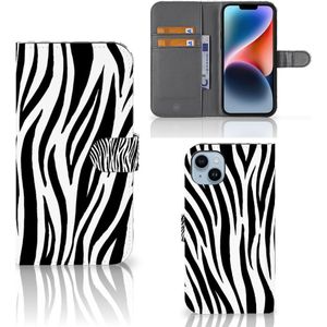 iPhone 15 Plus Telefoonhoesje met Pasjes Zebra