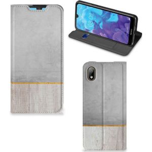 Huawei Y5 (2019) Book Wallet Case Wood Concrete