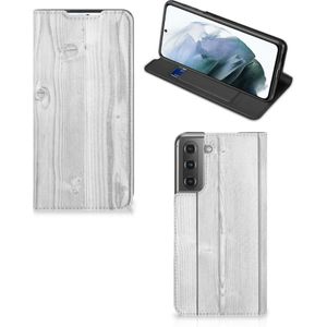 Samsung Galaxy S21 FE Book Wallet Case White Wood