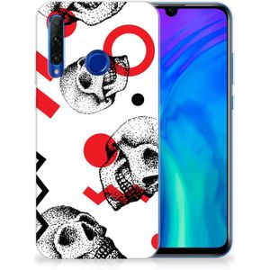 Silicone Back Case Honor 20 Lite Skull Red