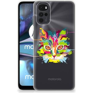 Motorola Moto G22 Telefoonhoesje met Naam Cat Color