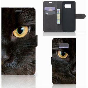 Samsung Galaxy S8 Plus Telefoonhoesje met Pasjes Zwarte Kat