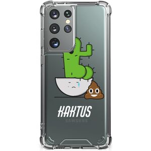 Samsung Galaxy S21 Ultra Stevig Bumper Hoesje Cactus Poo