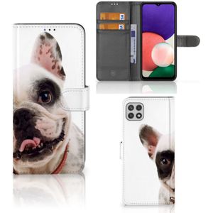Samsung Galaxy A22 5G Telefoonhoesje met Pasjes Franse Bulldog