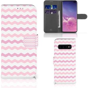 Samsung Galaxy S10 Plus Telefoon Hoesje Waves Roze