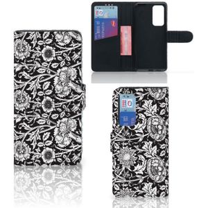 Huawei P40 Hoesje Black Flowers