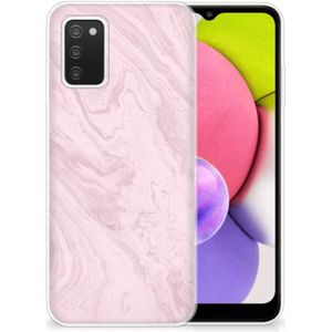 Samsung Galaxy A03S TPU Siliconen Hoesje Marble Pink - Origineel Cadeau Vriendin