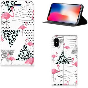 Apple iPhone X | Xs Hoesje maken Flamingo Triangle