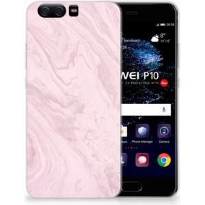 Huawei P10 TPU Siliconen Hoesje Marble Pink - Origineel Cadeau Vriendin