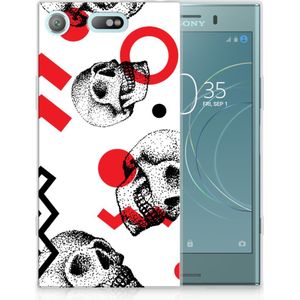 Silicone Back Case Sony Xperia XZ1 Compact Skull Red