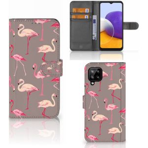 Samsung Galaxy A22 4G | M22 Telefoonhoesje met Pasjes Flamingo