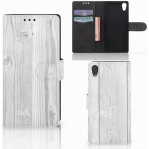 Sony Xperia XA1 Book Style Case White Wood