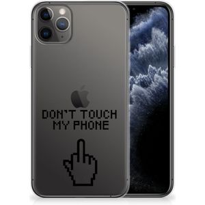 Apple iPhone 11 Pro Max Silicone-hoesje Finger Don't Touch My Phone