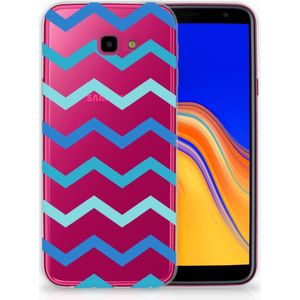 Samsung Galaxy J4 Plus (2018) TPU bumper Zigzag Blauw