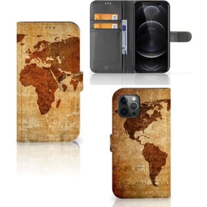 Apple iPhone 12 Pro Max Flip Cover Wereldkaart