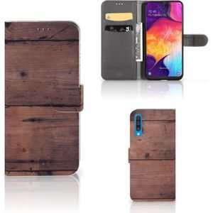Samsung Galaxy A50 Book Style Case Old Wood