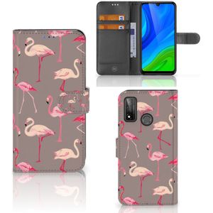 Huawei P Smart 2020 Telefoonhoesje met Pasjes Flamingo