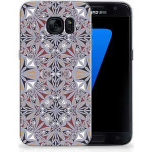 Samsung Galaxy S7 TPU Siliconen Hoesje Flower Tiles