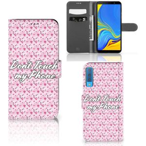 Samsung Galaxy A7 (2018) Portemonnee Hoesje Flowers Pink DTMP