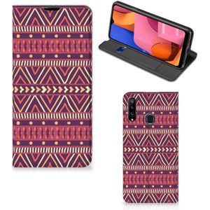 Samsung Galaxy A20s Hoesje met Magneet Aztec Paars