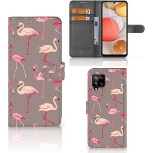 Samsung Galaxy A42 5G Telefoonhoesje met Pasjes Flamingo