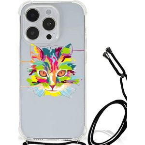 iPhone 14 Pro Stevig Bumper Hoesje Cat Color