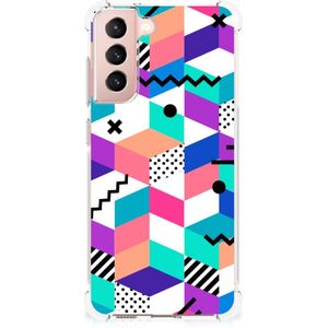 Samsung Galaxy S21 FE Shockproof Case Blokken Kleurrijk