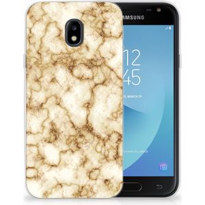 Samsung Galaxy J3 2017 TPU Siliconen Hoesje Marmer Goud