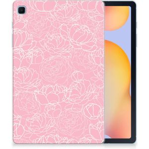 Samsung Galaxy Tab S6 Lite | S6 Lite (2022) Siliconen Hoesje White Flowers