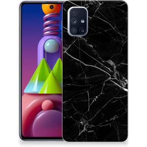 Samsung Galaxy M51 TPU Siliconen Hoesje Marmer Zwart - Origineel Cadeau Vader